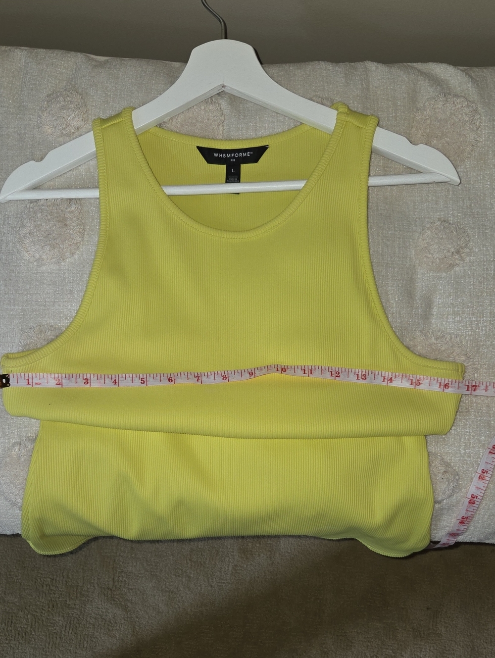 WHBM Electric Lemon Ribbed Stretch Tank Top